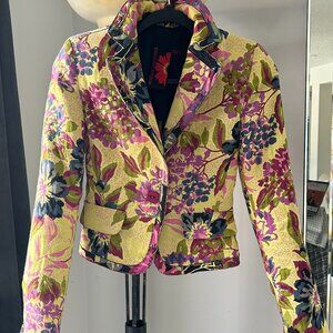 Debbie Shuchat Floral Tapestry Blazer Jacket XS
